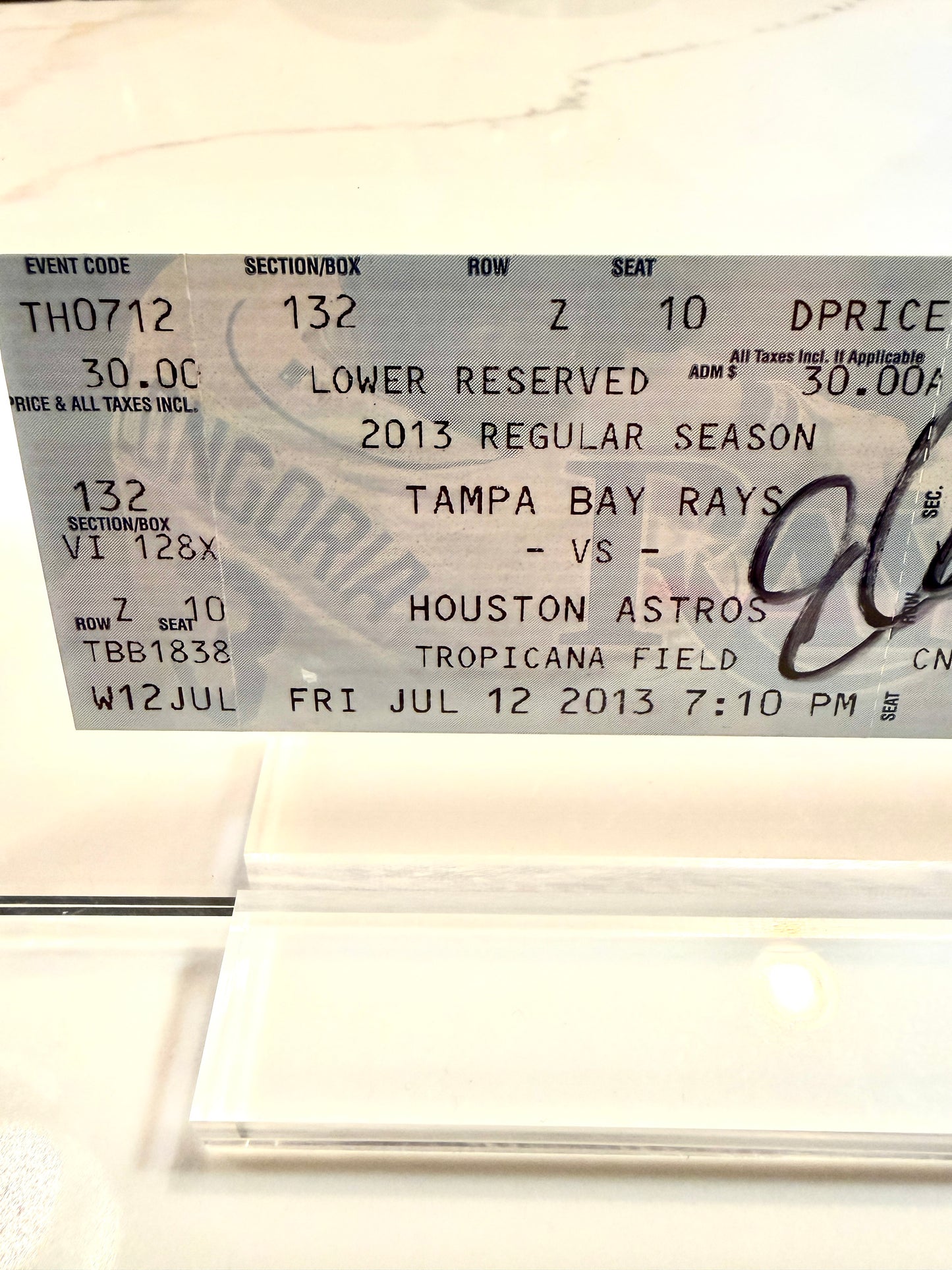 Evan Longoria Signed Tampa Bay Rays Ticket — 2013 Season | JSA Authenticated