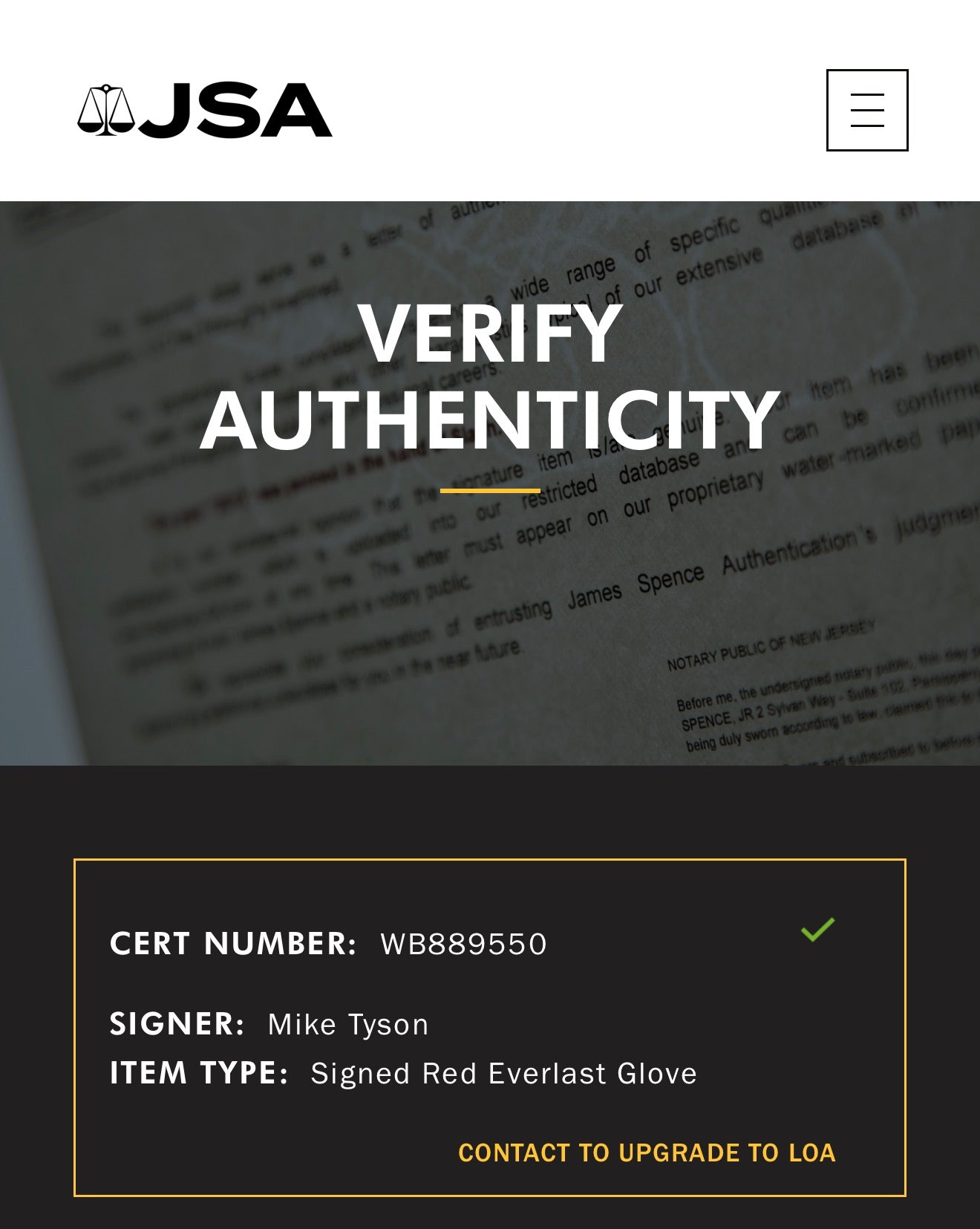 Mike Tyson Red Everlast Autographed Boxing Glove with Lighted Display Case