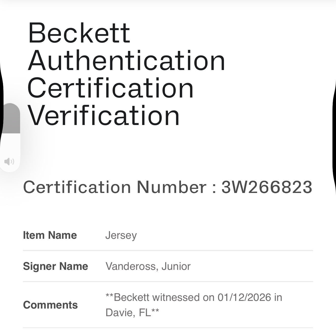 Junior Vandeross III Signed Jersey Toledo Rockets WR • 2026 NFL Draft Prospect Beckett Authenticated