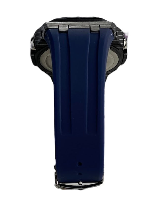 GShock Mod AP Style, Black and White Carbon Case w/ Blue Band/ White