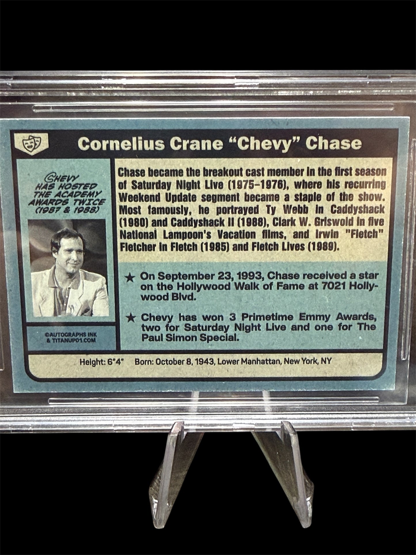 Chevy Chase Signed Ty Webb CaddyShack Zen Golfer Card Beckett