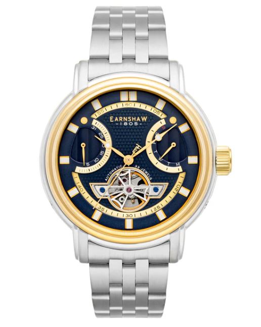 THOMAS EARNSHAW Longcase Dual Retrograde Heart Automatic TWO TONE BLUE 48mm