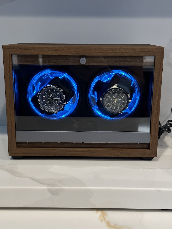 2 Slot Automatic Watch Winder Display Case