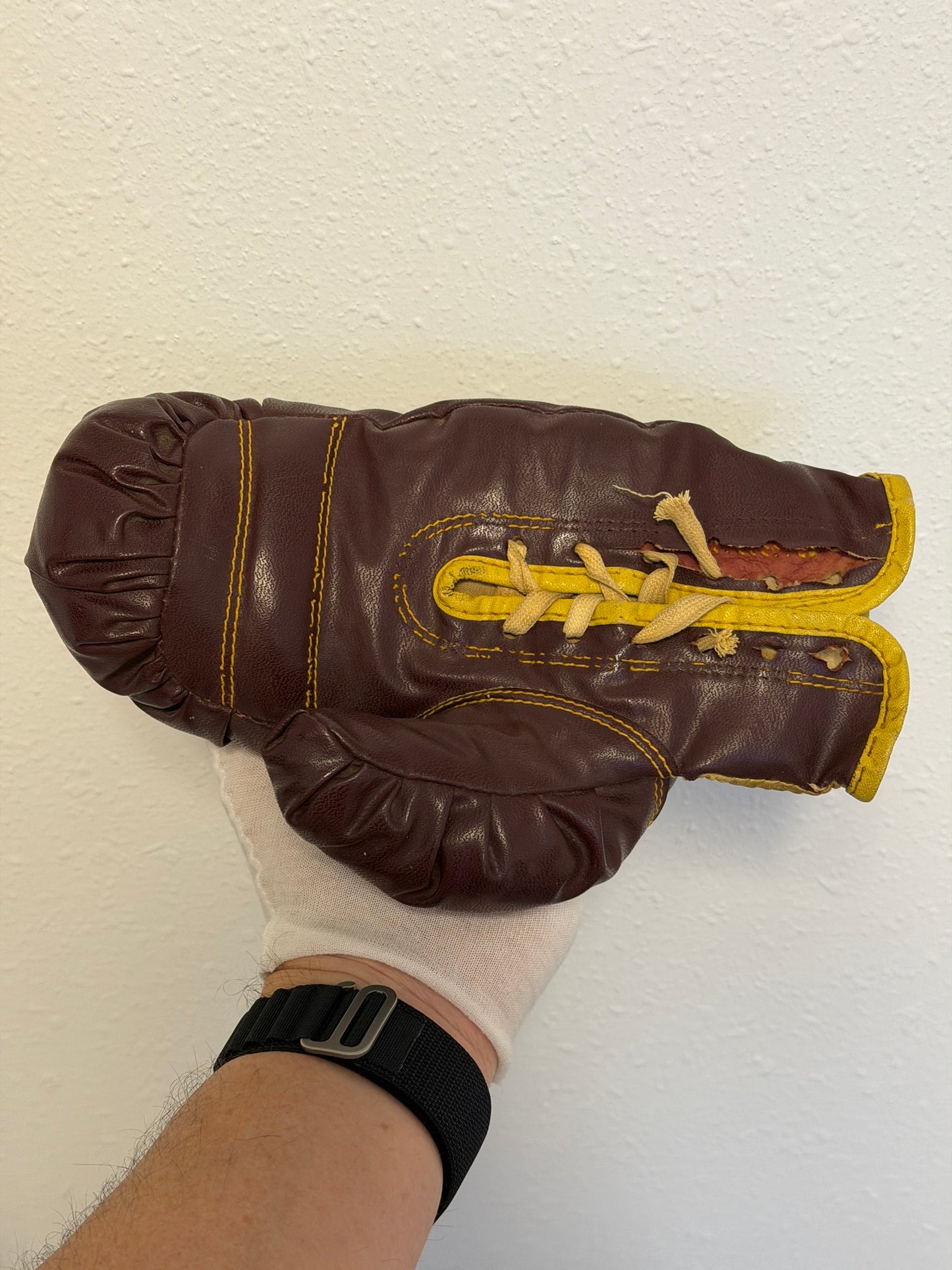 Mike Tyson 1950s Autographed Boxing Glove with Lighted Display Cas