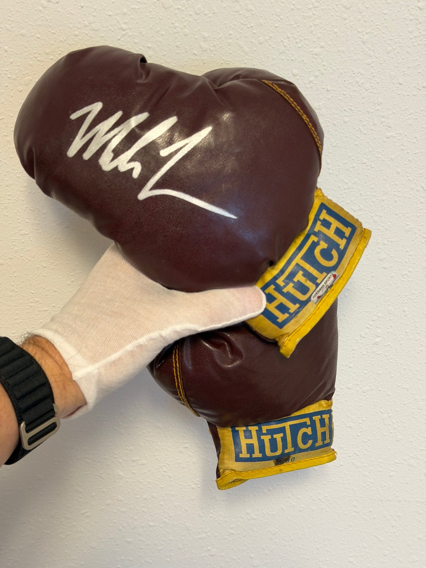Mike Tyson 1950s Autographed Boxing Glove with Lighted Display Cas
