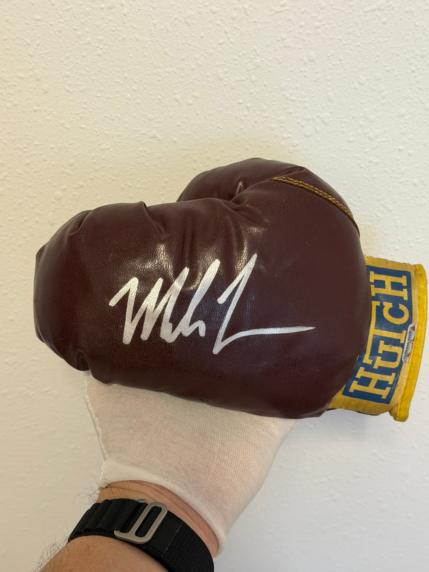 Mike Tyson 1950s Autographed Boxing Glove with Lighted Display Cas