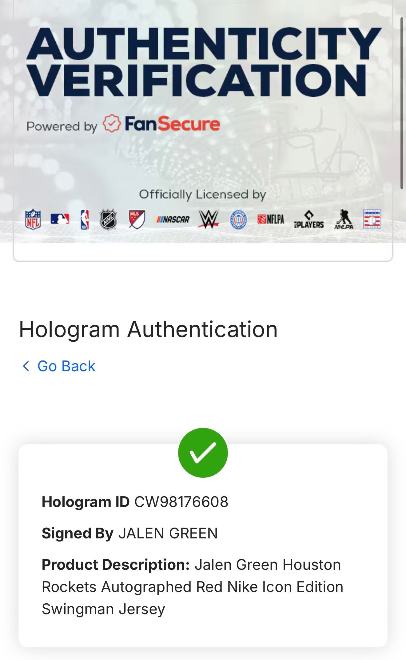 Jalen Green Signed Houston Rockets Nike Icon Edition Swingman Jersey — Fanatics Authenticated