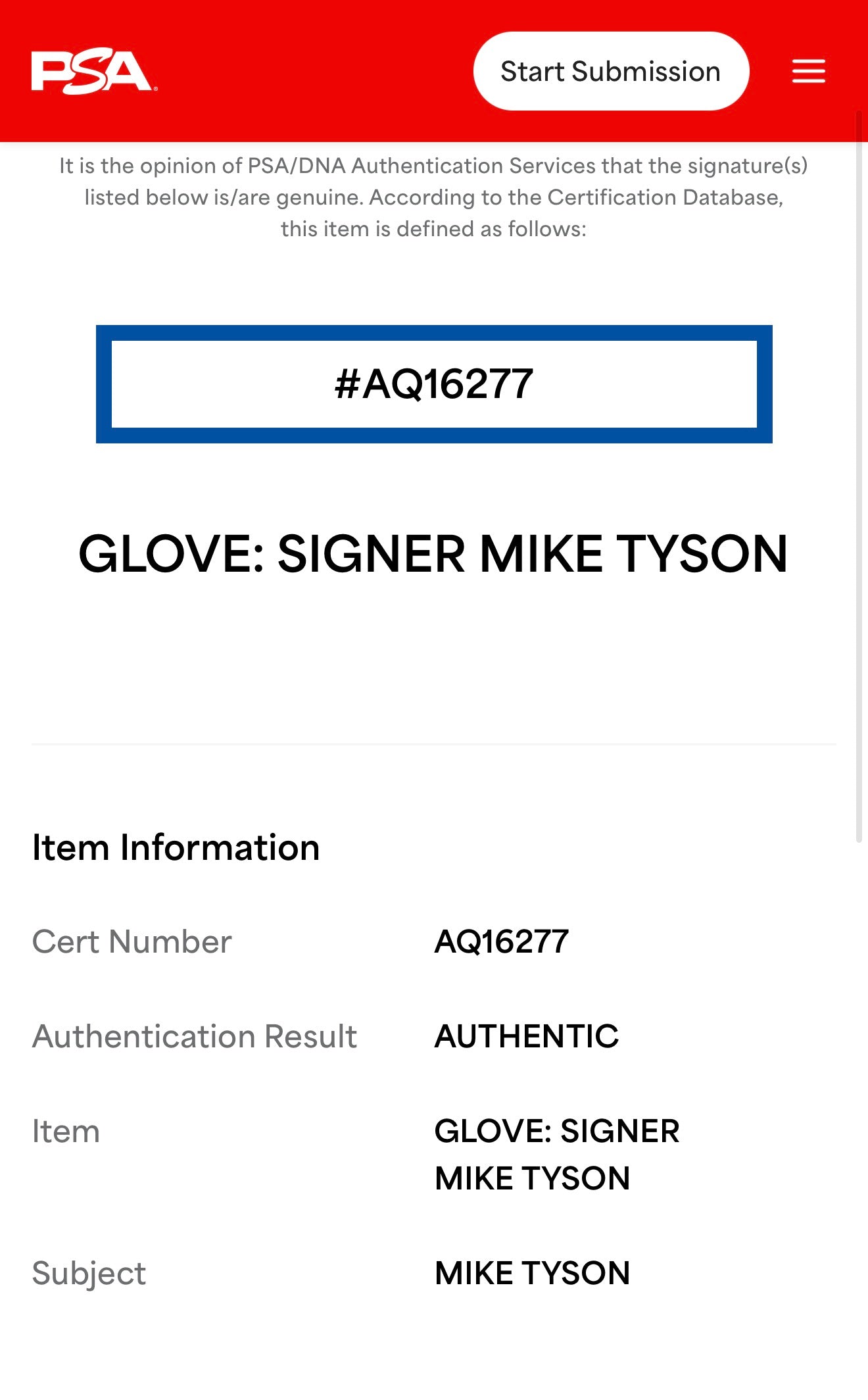 Mike Tyson Art Display With A Signed Blue Everlast Glove 29x17 Frame