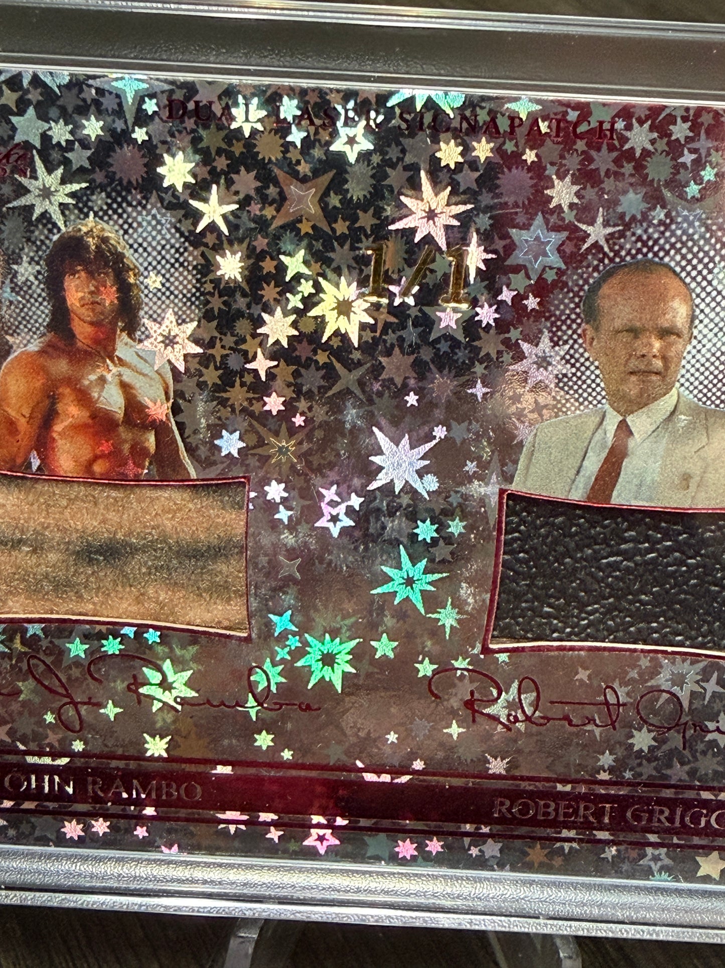 1 Of 1 Rambo III John Rambo & Robert Griggs Dual Laser Auto Patch card