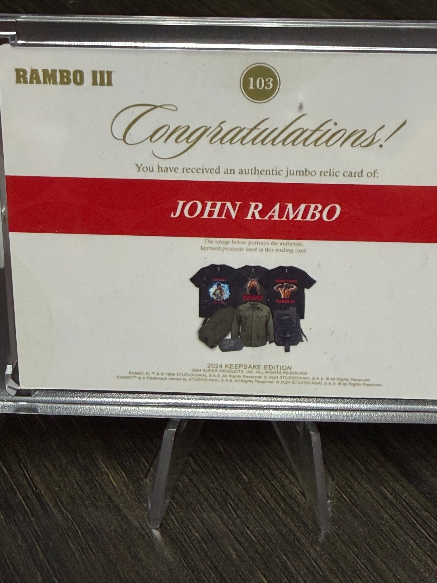 Rambo III John Rambo Giant Relic 34/50