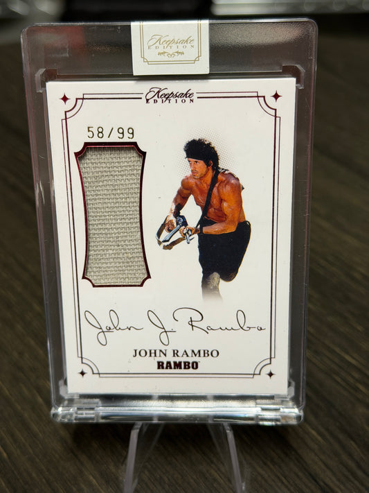 Keepsake Rambo II John Rambo Laser Signed Patch Card 58/99