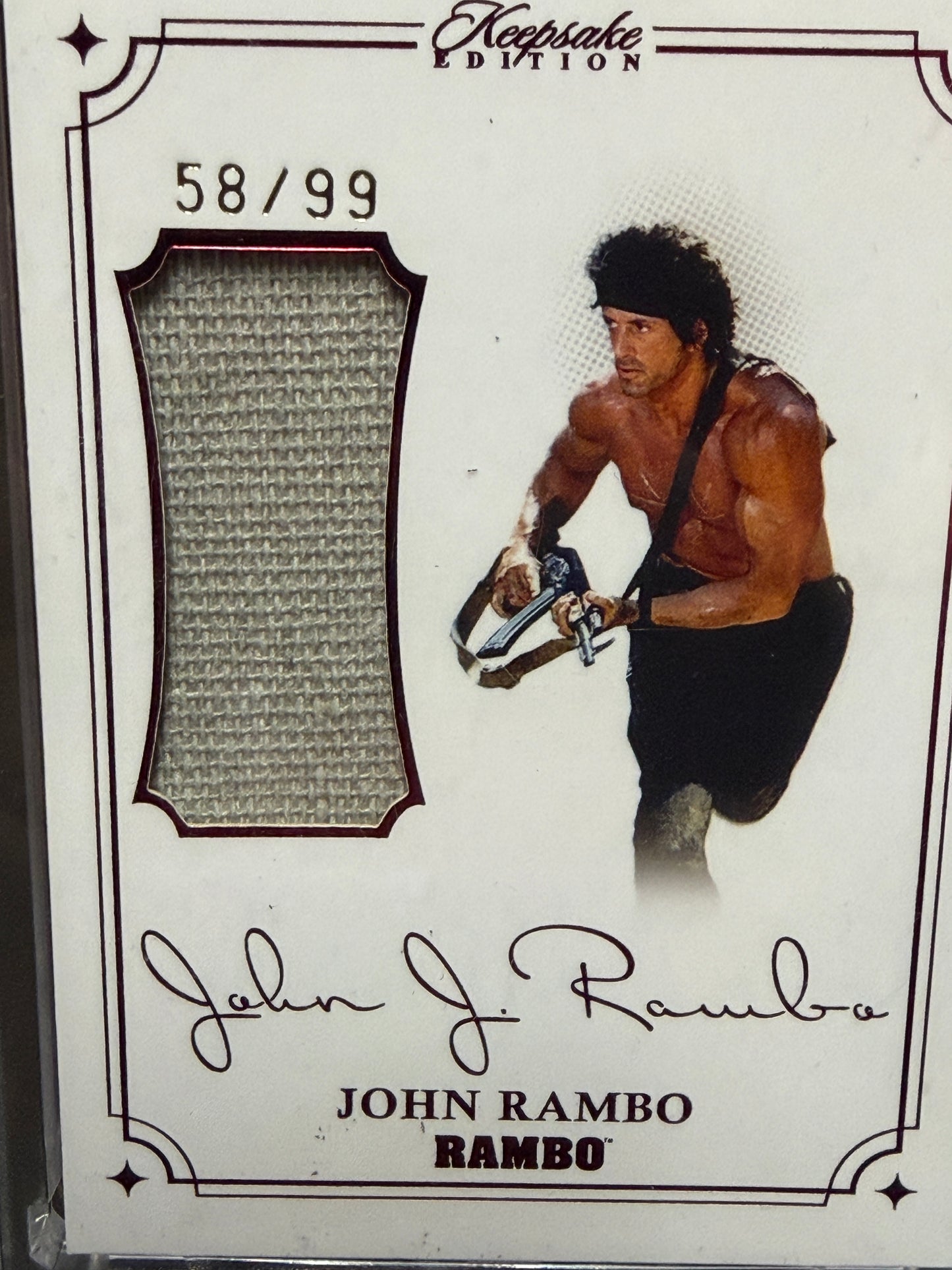 Keepsake Rambo II John Rambo Laser Signed Patch Card 58/99