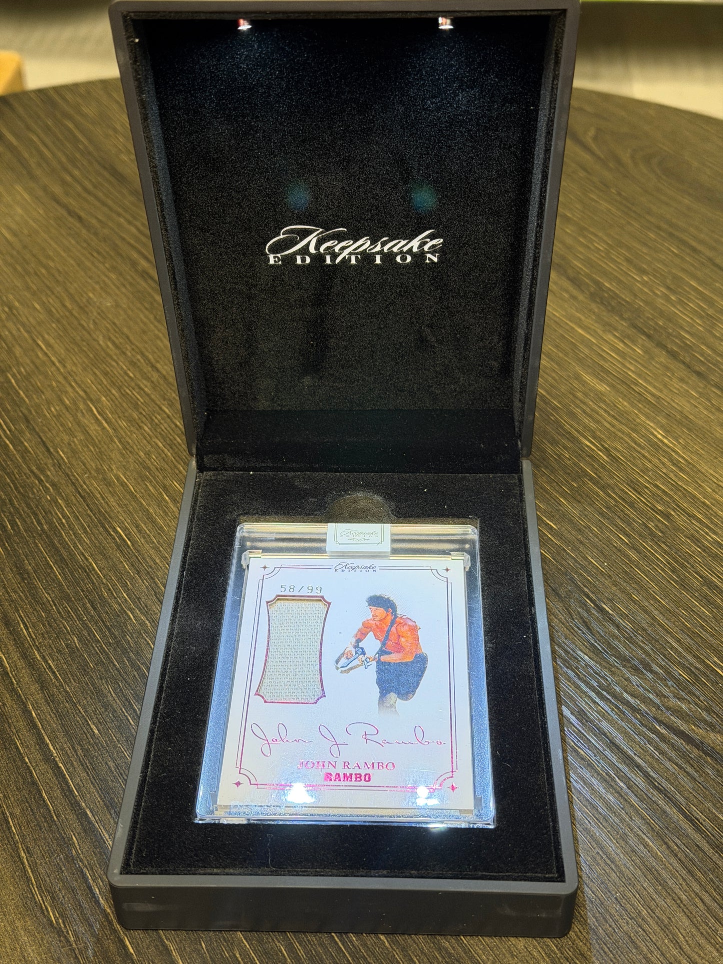 Keepsake Rambo II John Rambo Laser Signed Patch Card 58/99