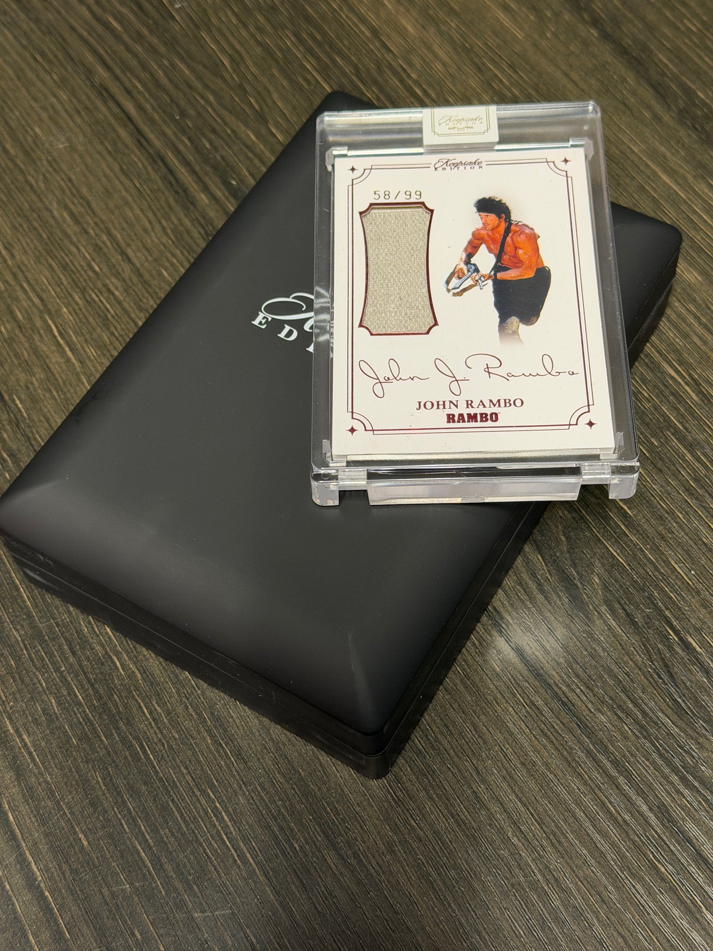Keepsake Rambo II John Rambo Laser Signed Patch Card 58/99