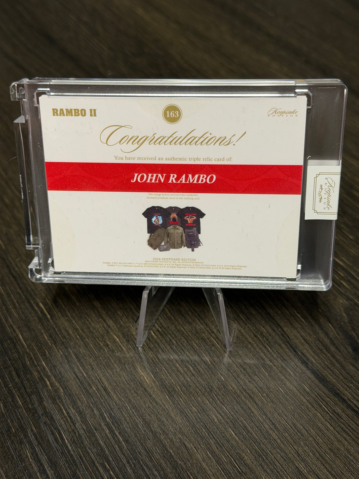 Keepsake Rambo II John Rambo Triple Relic 27/50