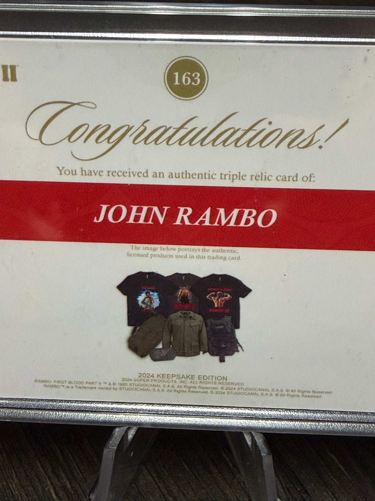 Keepsake Rambo II John Rambo Triple Relic 27/50