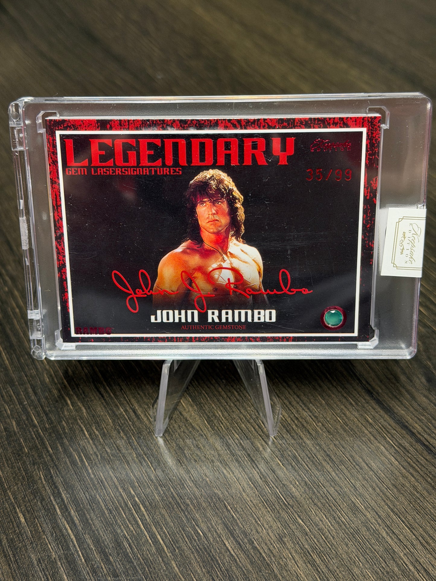 Keepsake Rambo III John Rambo Gemstone Card 6mm Green Onyx 35/99