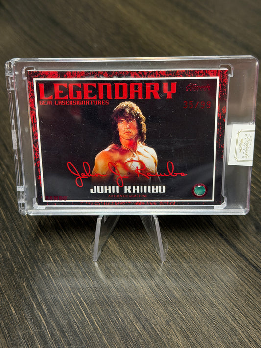 Keepsake Rambo III John Rambo Gemstone Card 6mm Green Onyx 35/99