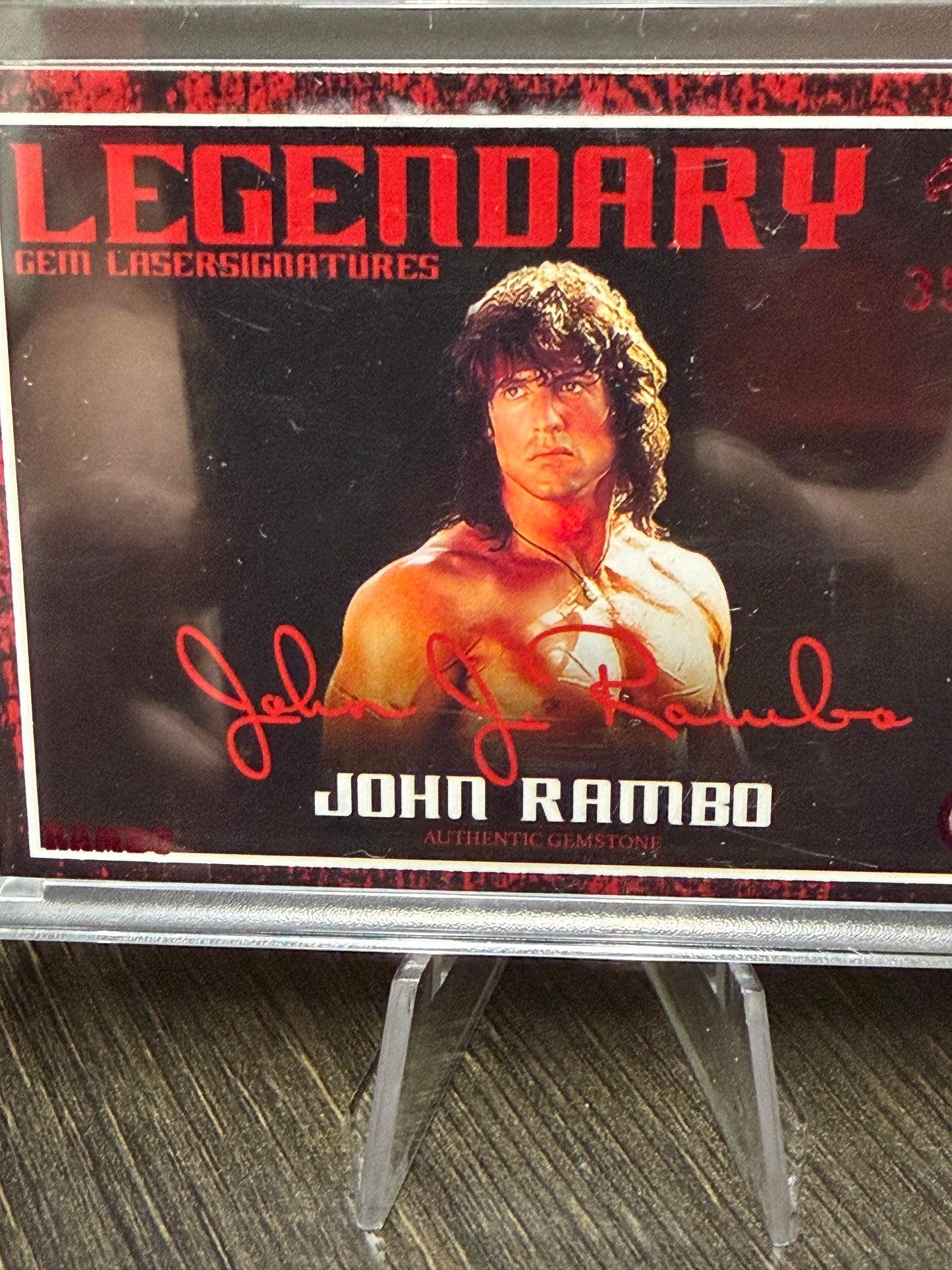 Keepsake Rambo III John Rambo Gemstone Card 6mm Green Onyx 35/99