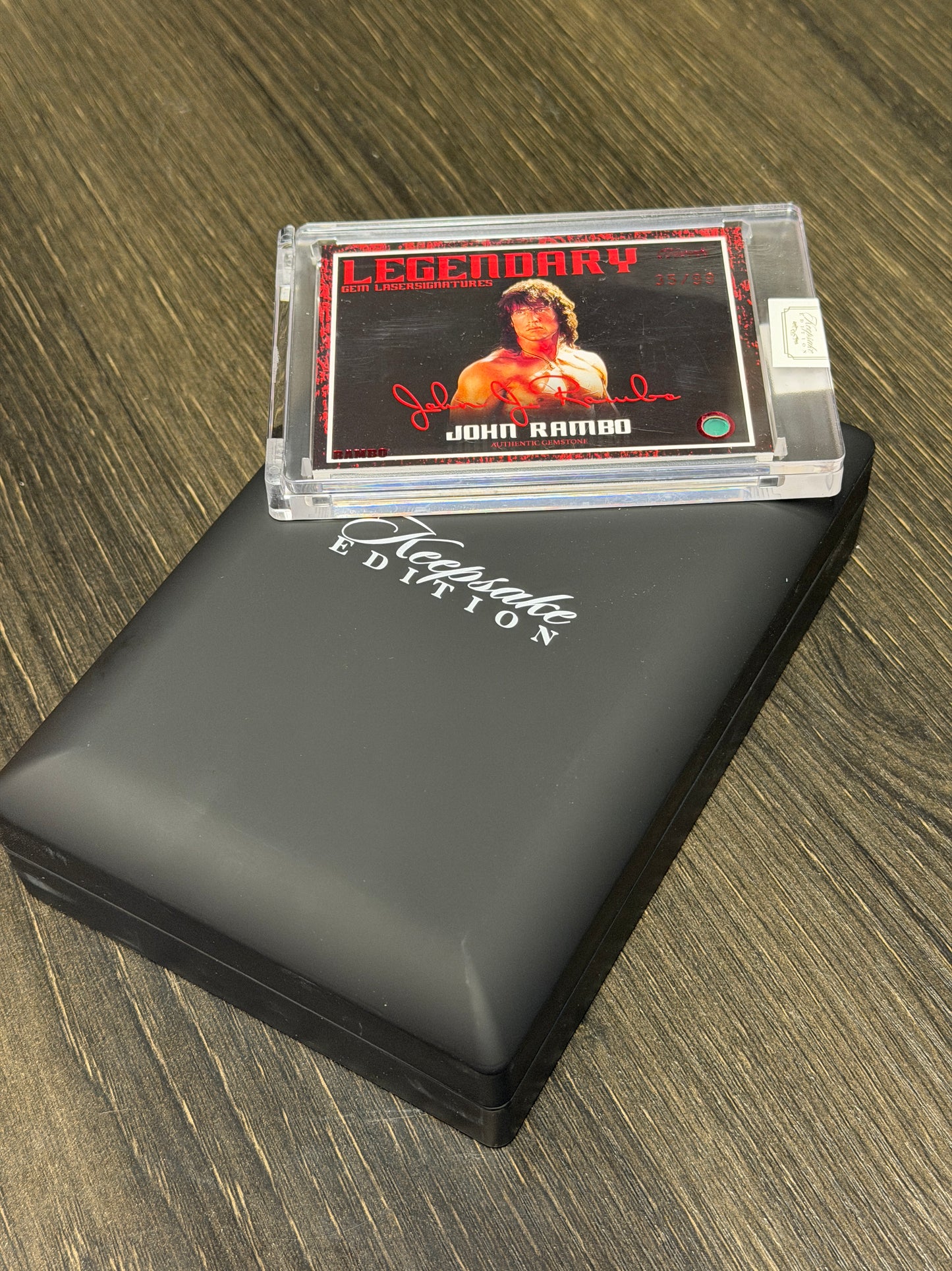 Keepsake Rambo III John Rambo Gemstone Card 6mm Green Onyx 35/99