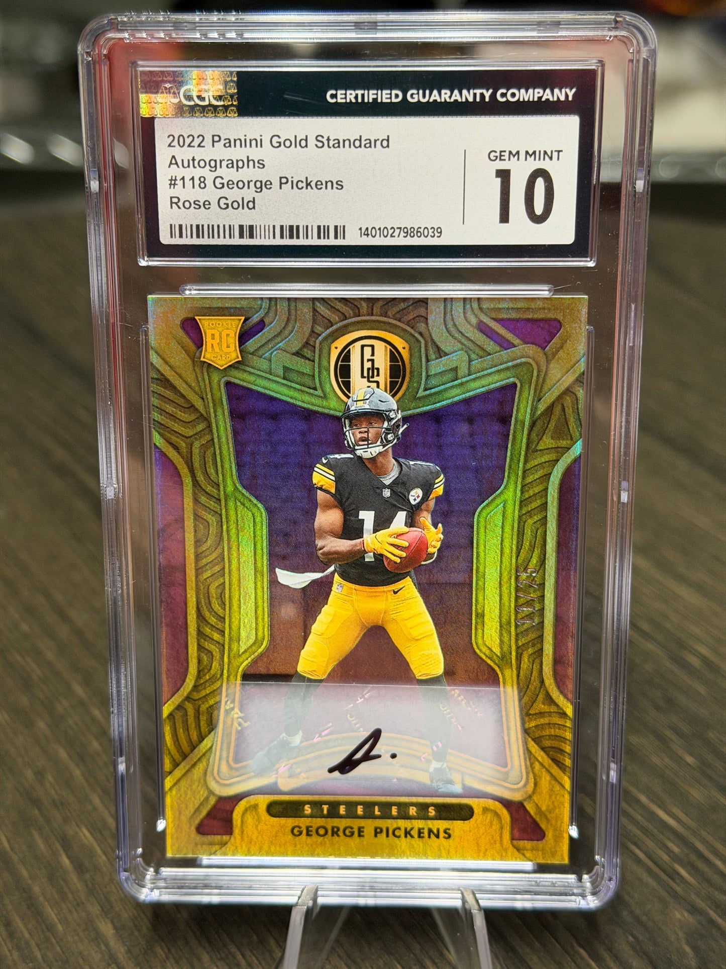2022 Panini Gold Standard #118 George Pickens Autograph CGC Gem Mint 10
