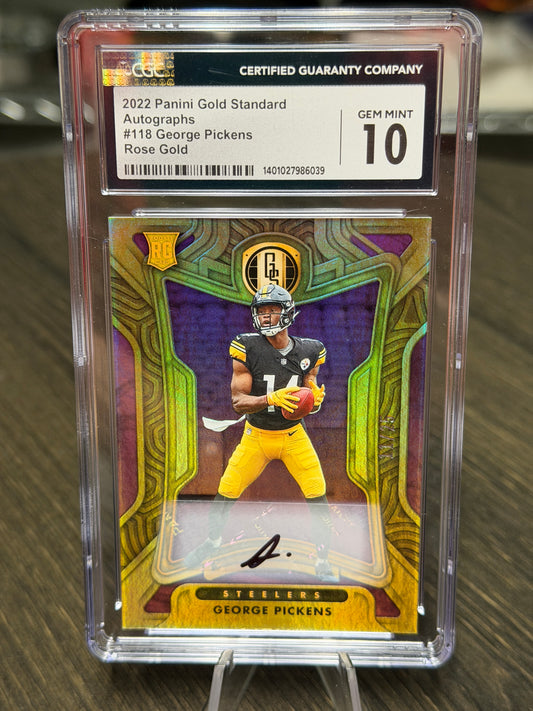 2022 Panini Gold Standard #118 George Pickens Autograph CGC Gem Mint 10