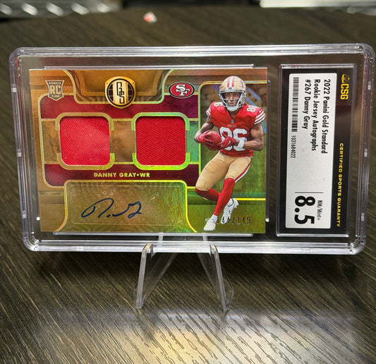 2022 Panini Gold Standard Danny Gray Rookie Jersey Autograph CSG 8.5