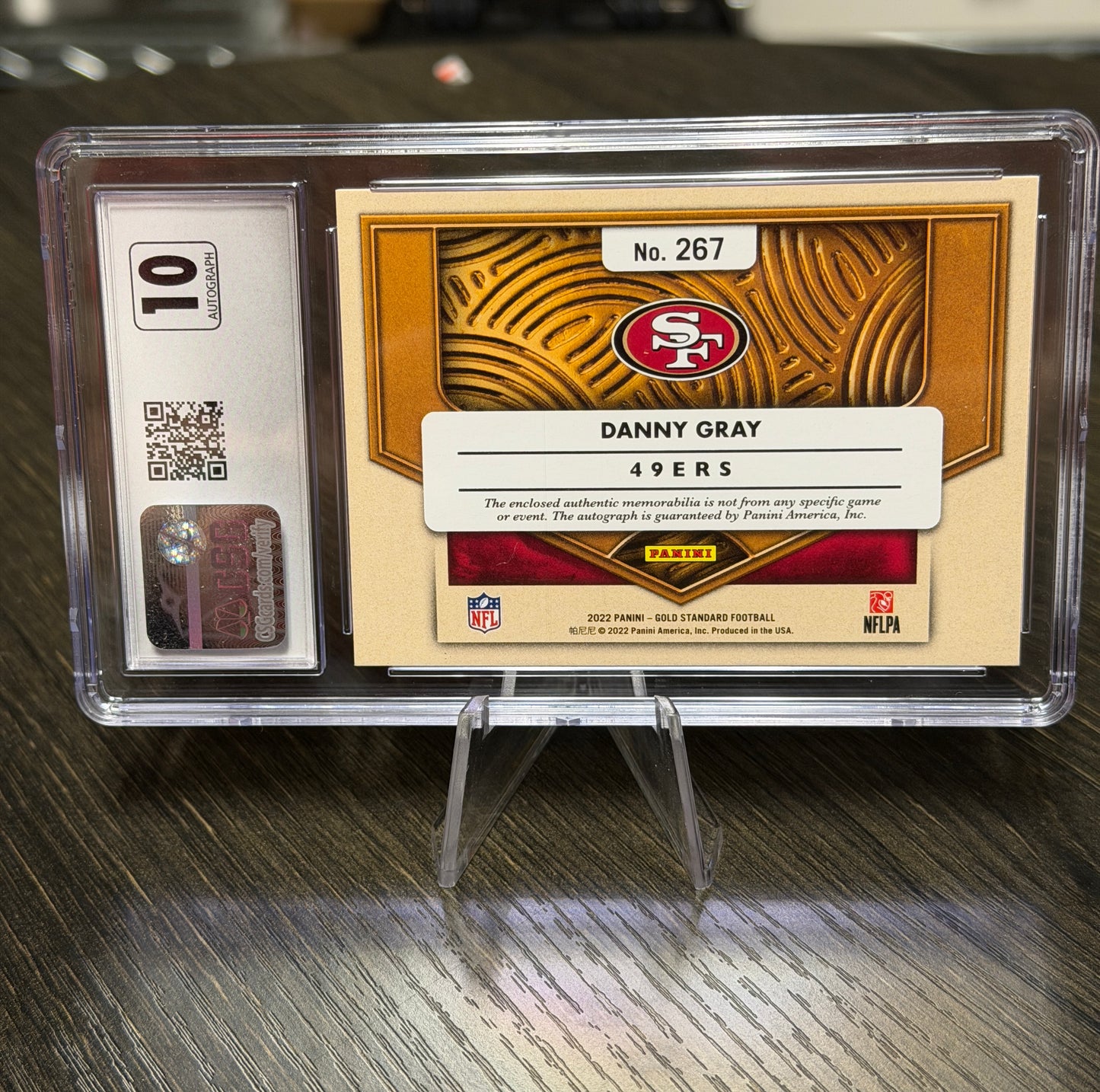 2022 Panini Gold Standard Danny Gray Rookie Jersey Autograph CSG 8.5