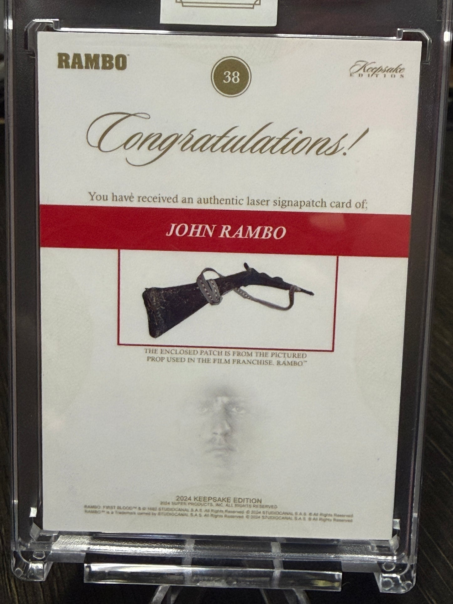 Rambo John J Rambo Laser Signature Patch Card 10/99