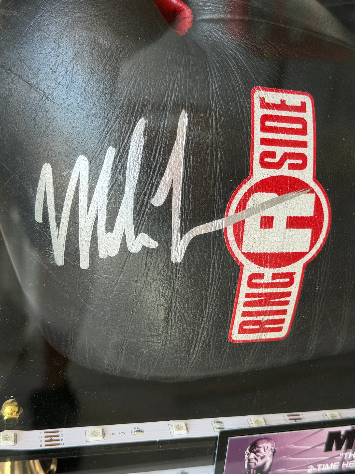Mike Tyson Pair Of Sparring Used Gloves With Custom Lighted Display Box