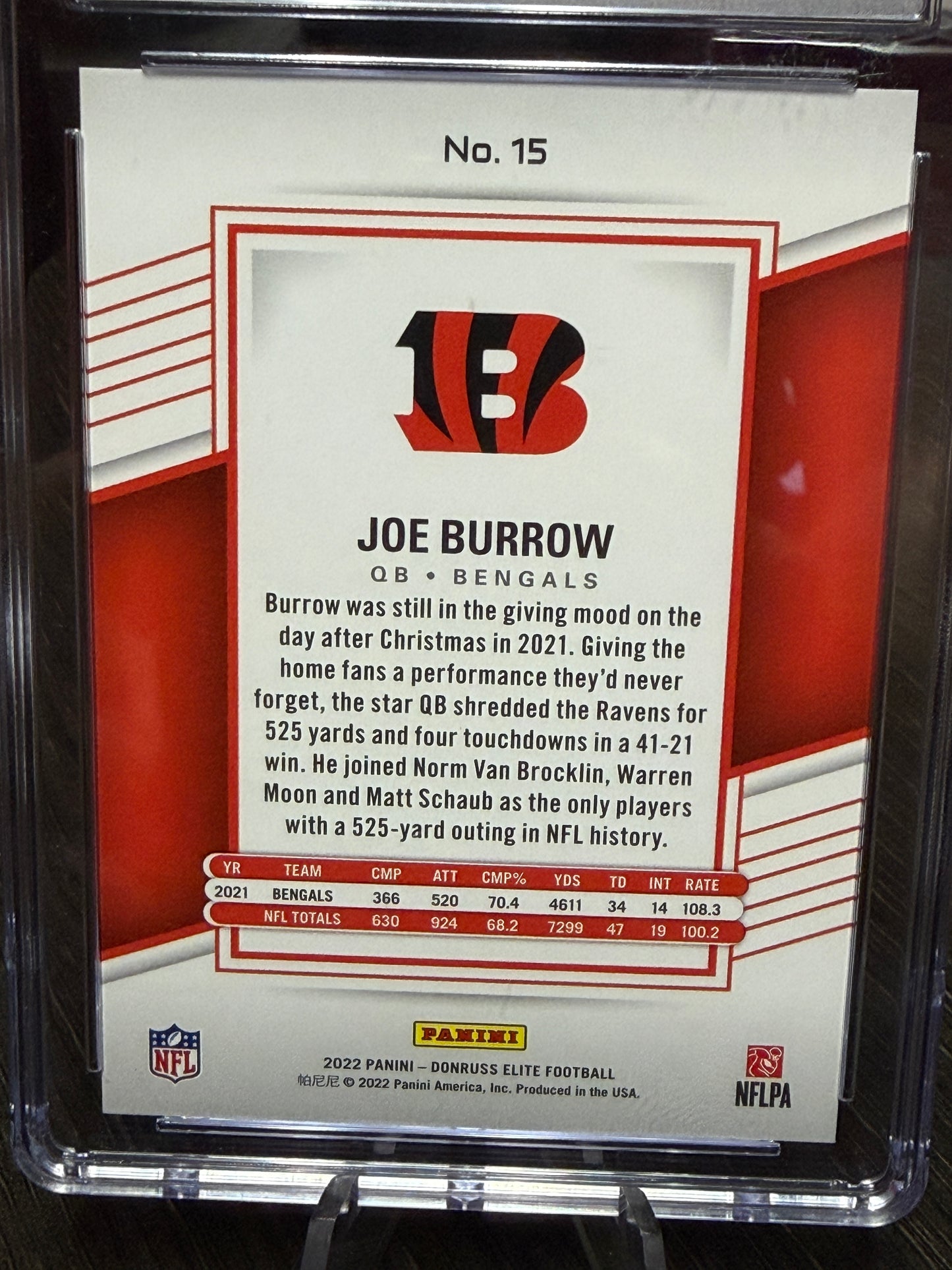 2022 Donruss Elite Joe Burrow Teal Holo 19/25 CSG Mint Plus 9.5
