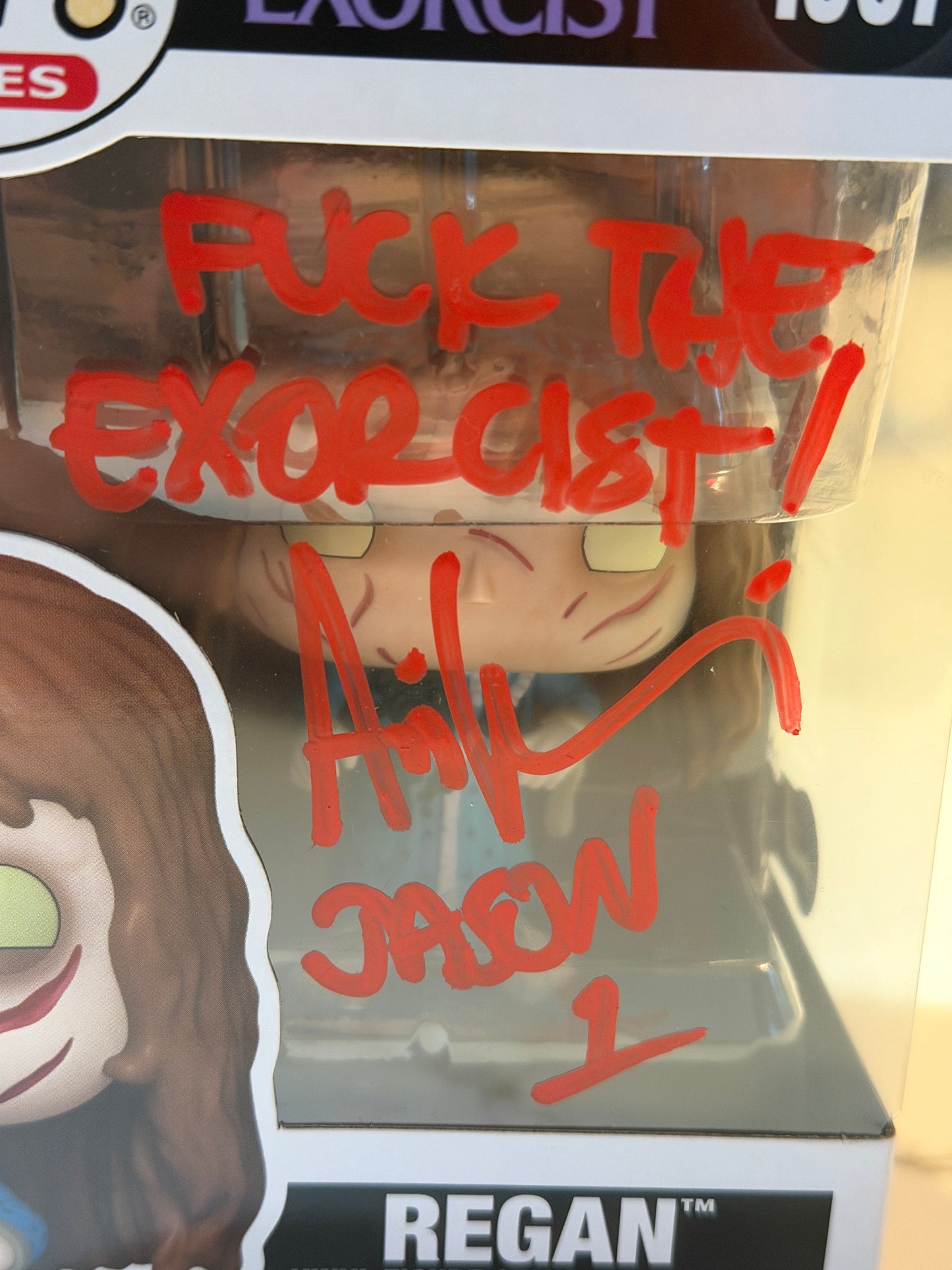 Ari Lehman Signed & Inscribed “Fuck the Exorcist / Jason 1” The Exorcist Regan #1967 Funko Pop