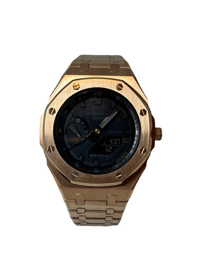 GShock Mod AP Style Rose Gold/ Black Stainless