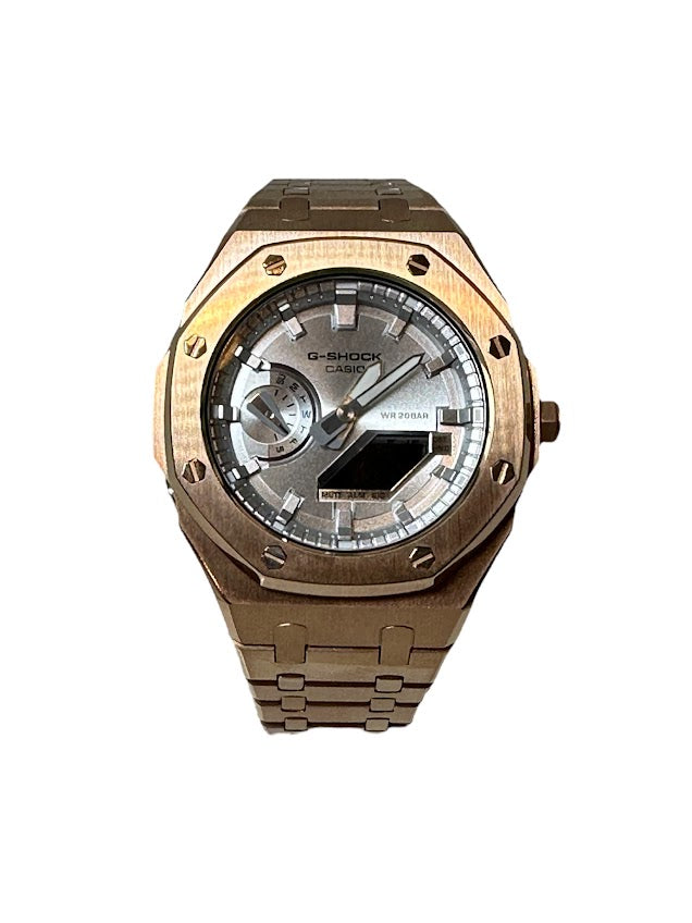 GShock Mod AP Style Rose Gold/ Silver Stainless