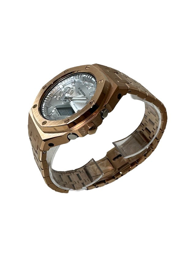 GShock Mod AP Style Rose Gold/ Silver Stainless