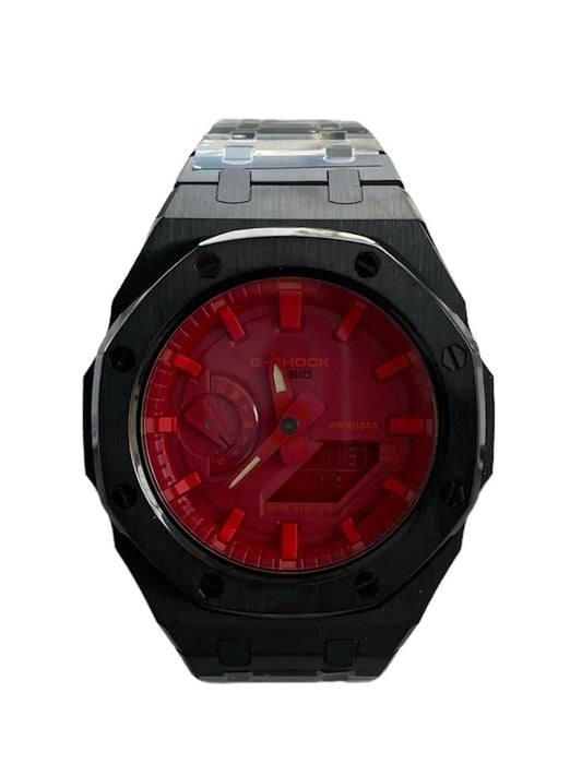 GShock Mod AP Style Black/ Red Stainless