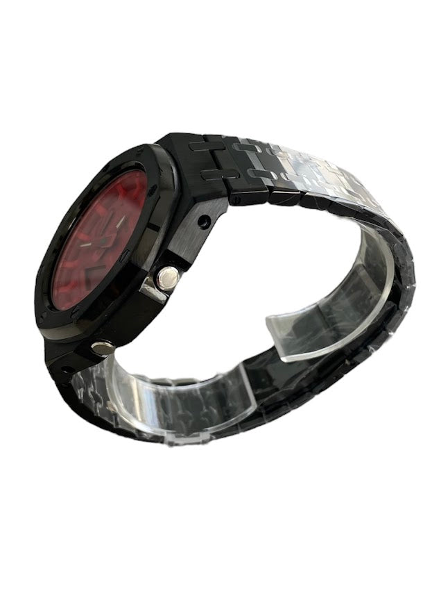 GShock Mod AP Style Black/ Red Stainless