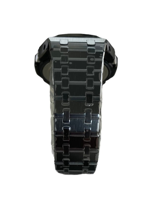 GShock Mod AP Style Black/ Silver Stainless