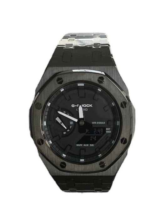 GShock Mod AP Style Black/ Black Stainless w/ White Markers