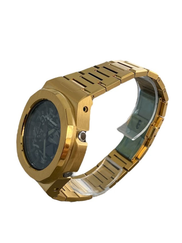 GShock Mod PP Style Gold/ Black and Grey Camo Stainless