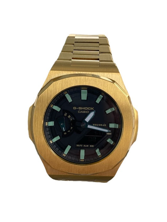 GShock Mod PP Style Gold/ Black Stainless w/Green Markers