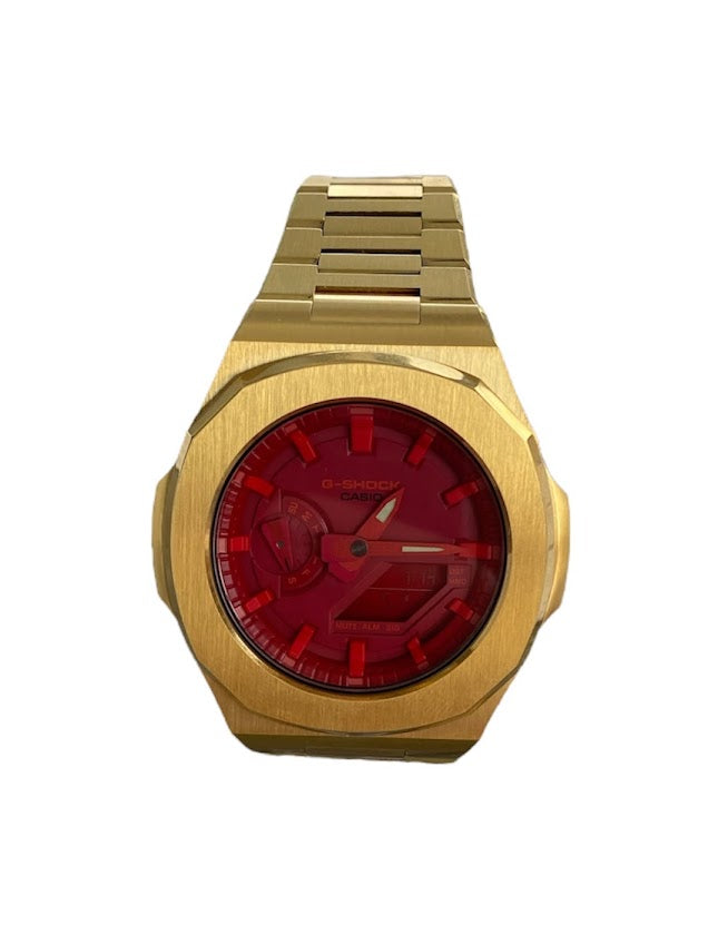 GShock Mod PP Style Gold/ Red Stainless