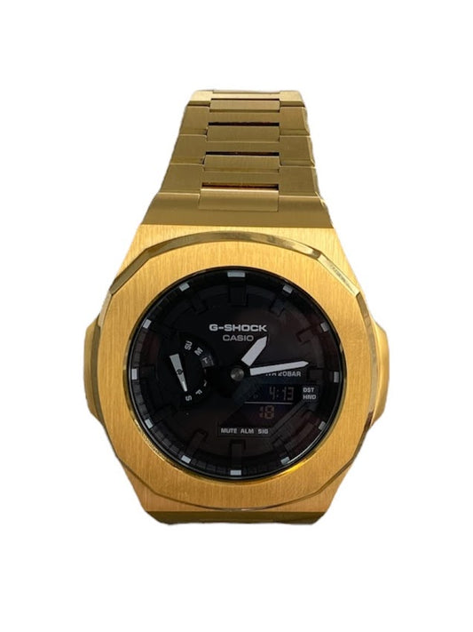 GShock Mod PP Style Gold/ Black Stainless w/ White Markers