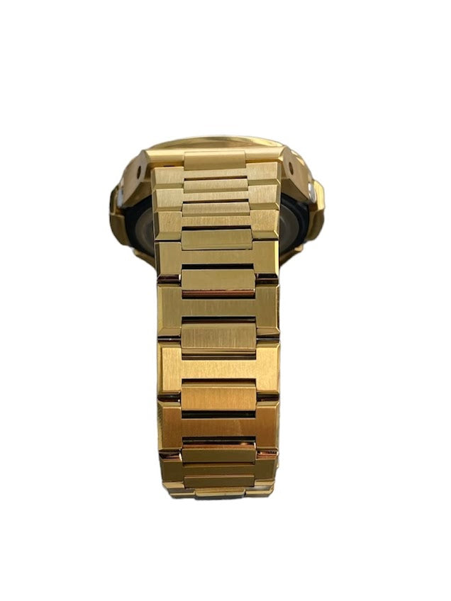 GShock Mod PP Style Gold with Crystal Bezel/ Black and Grey Camo Stainless