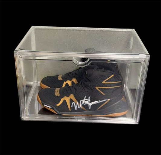 Mike Tyson Signed Everlast Boxing Boots With A Display Case