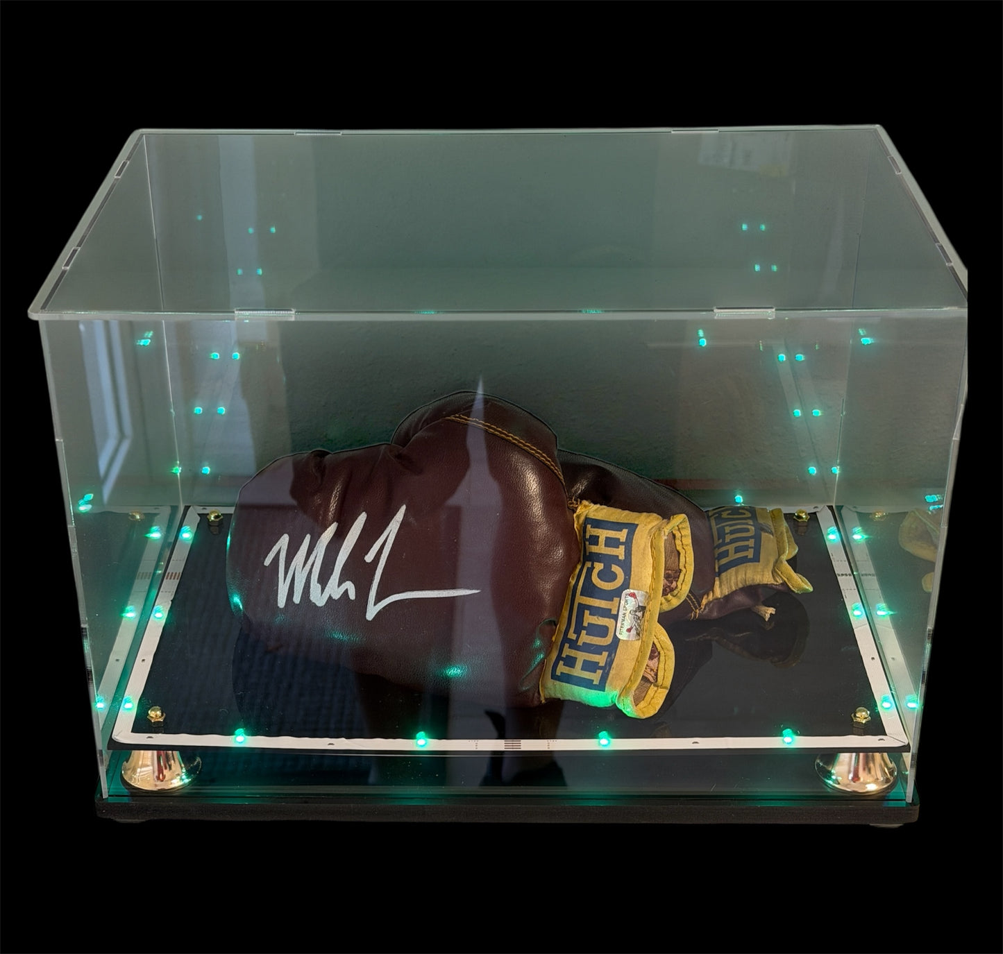 Mike Tyson 1950s Autographed Boxing Glove with Lighted Display Cas