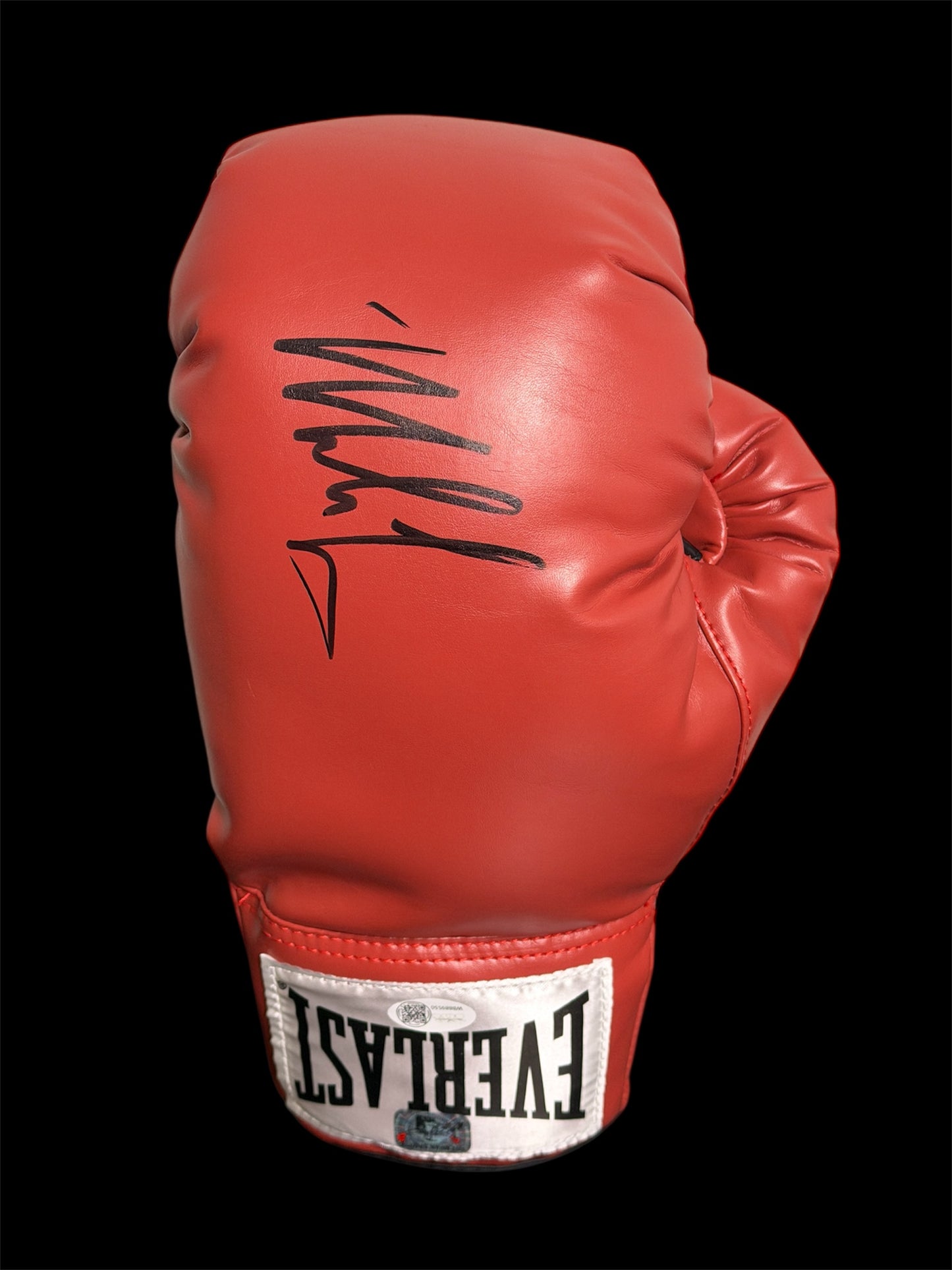 Mike Tyson Red Everlast Autographed Boxing Glove with Lighted Display Case