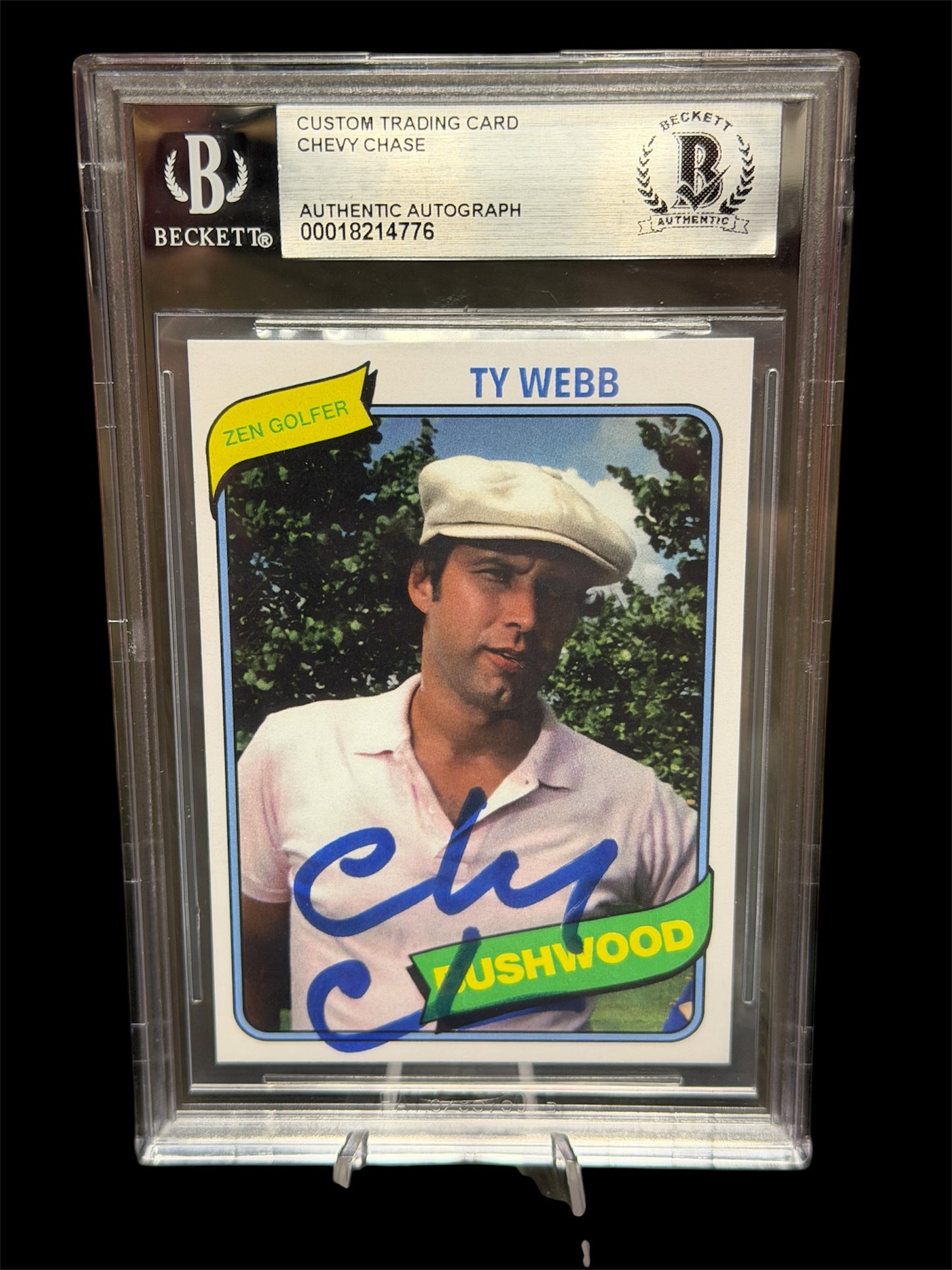 Chevy Chase Signed Ty Webb CaddyShack Zen Golfer Card Beckett