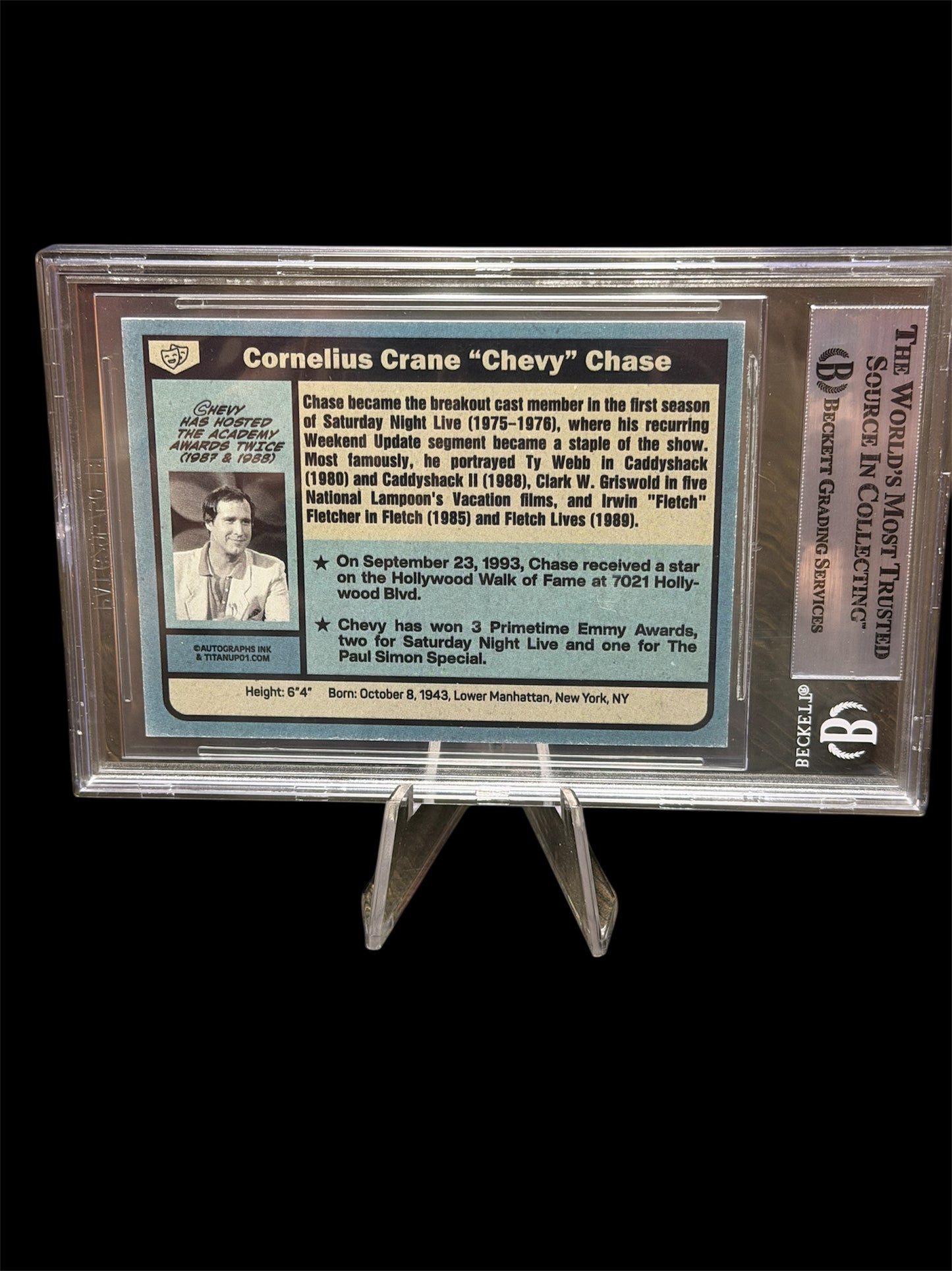 Chevy Chase Signed Ty Webb CaddyShack Zen Golfer Card Beckett