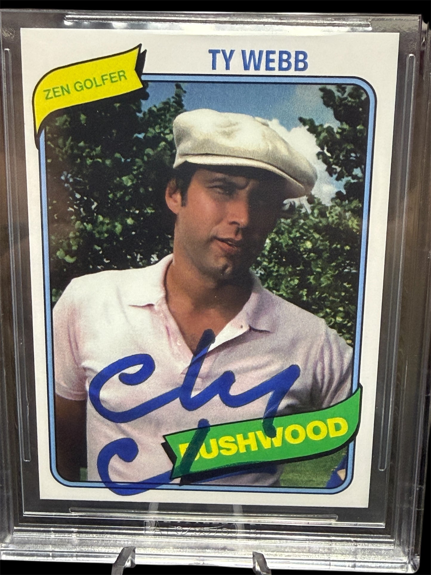 Chevy Chase Signed Ty Webb CaddyShack Zen Golfer Card Beckett